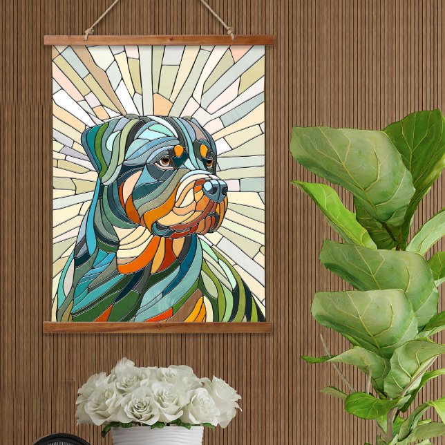 Tapiz Con Marco De Madera Perro Rottweiler - arte de mosaicos (Subido por el creador)