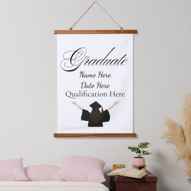 Tapiz Con Marco De Madera Personalised Graduation Name, Custom Gift for her (Dormitorio)