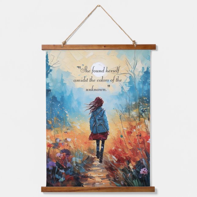Tapiz Con Marco De Madera personalizable "Viaje por las flores silvestres" (Anverso)