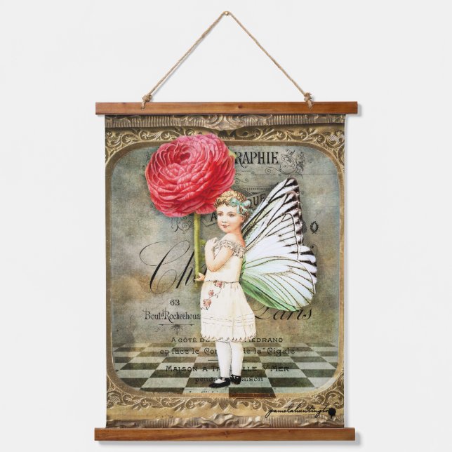 Tapiz Con Marco De Madera Personalizado 26"x36" vertical (vertical), un pane (Anverso)