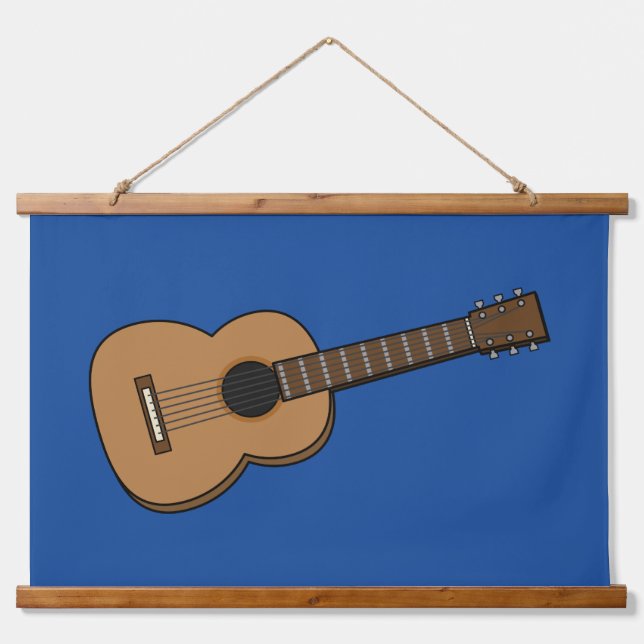 Tapiz Con Marco De Madera Personalizado de guitarra (Anverso )