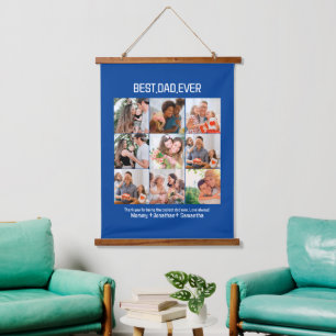 Tapiz Con Marco De Madera Personalizado Mejor Papá Nunca Padres Día 9 Collag