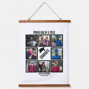 Tapiz Con Marco De Madera Personalizado Orgulloso padre del Collage de fotos