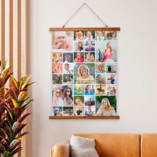 Tapiz Con Marco De Madera Personalizado personalizado simple de 33 Collages