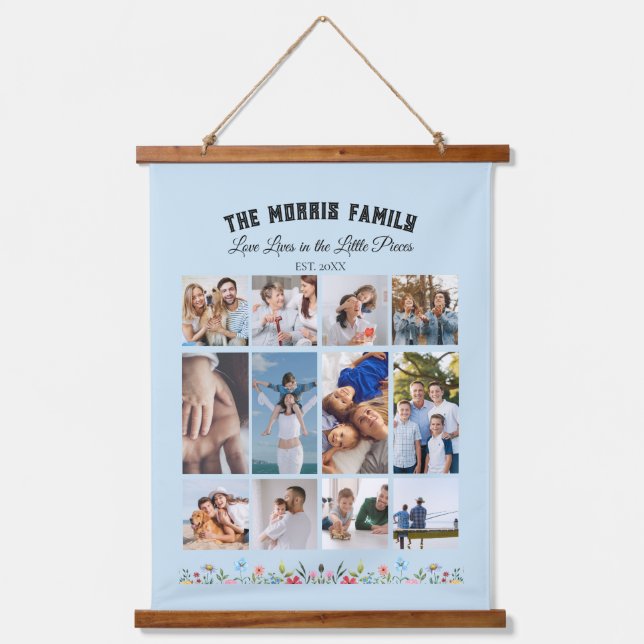 Tapiz Con Marco De Madera Personalized Family Photo Collage Tapestry (Anverso)