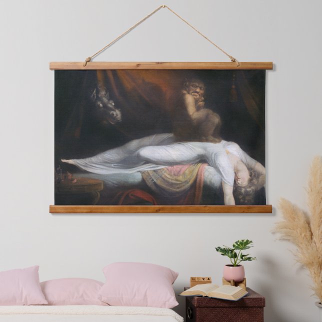 Tapiz Con Marco De Madera Pesadilla de Henry Fuseli Gothic Macabre Dark Art (Dormitorio)