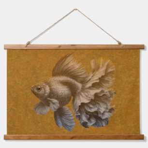 Tapiz Con Marco De Madera Pescado de oro
