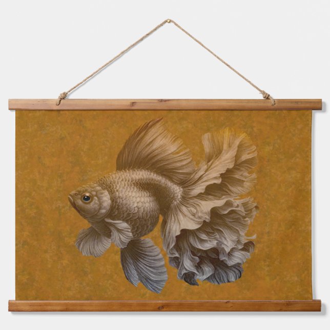 Tapiz Con Marco De Madera Pescado de oro (Anverso )