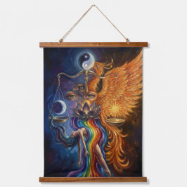 Tapiz Con Marco De Madera Phoenix Balance Spiritual Wall Tapestry