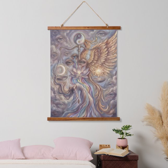 Tapiz Con Marco De Madera Phoenix Balance Spiritual Wall Tapestry (Dormitorio)