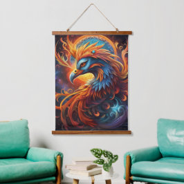 Tapiz Con Marco De Madera Phoenix Wall Tapestry