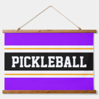 PICKLEBALL Fun Bright Purple Yellow Black Strips