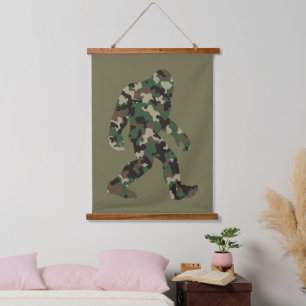 Tapiz Con Marco De Madera Pie Grande Sasquatch Camuflaje