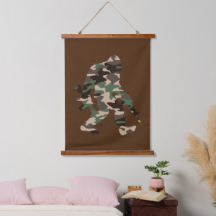 Tapiz Con Marco De Madera Pie Grande Sasquatch Camuflaje