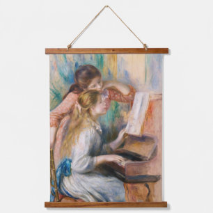 Tapiz Con Marco De Madera Pierre Auguste Renoir - Jóvenes niñas en el piano