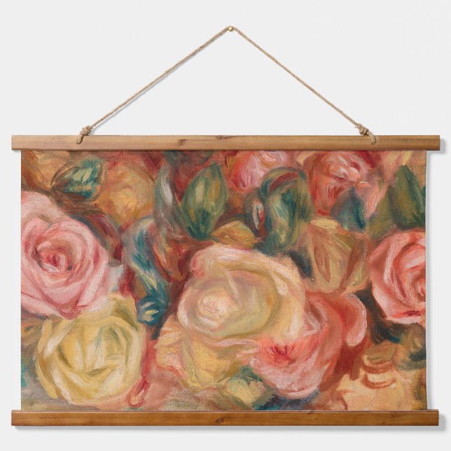 Tapiz Con Marco De Madera Pierre-Auguste Renoir - Rosas (Anverso )