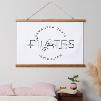 Tapiz Con Marco De Madera Pilates Poses en Palabra de Pilates