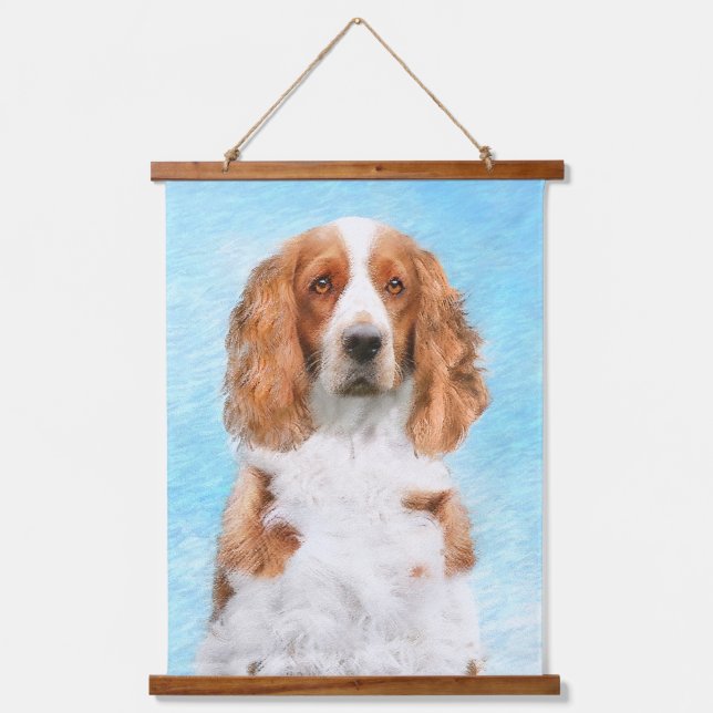 Tapiz Con Marco De Madera Pintado español de Springer galesa - Arte de perro (Anverso)