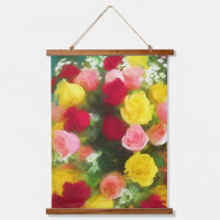 Pintado Rose Bouquet - Arte de Flor Original.