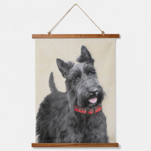 Tapiz Con Marco De Madera Pintado Terrier Escocés - Arte Perro Original