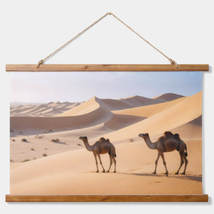 Tapiz Con Marco De Madera Pintoresca naturaleza de la arena del desierto y n