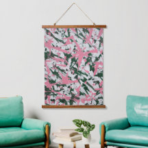 Pintura abstracta en rosa y verde