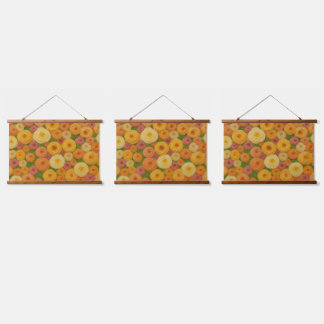 Tapiz Con Marco De Madera Pintura al óleo de patrón floral continuo de otoño