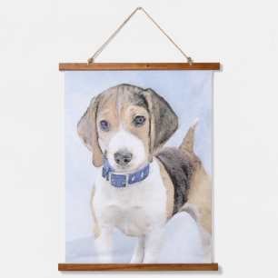 Tapiz Con Marco De Madera Pintura Beagle - Arte Perro Original Cuto