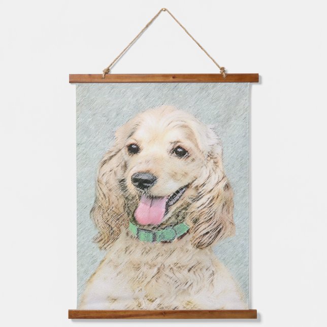 Tapiz Con Marco De Madera Pintura Buff de Cocker Spaniel - Arte Perro Origin (Anverso)