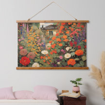 Pintura de aceite de paisaje de cabaña de época in