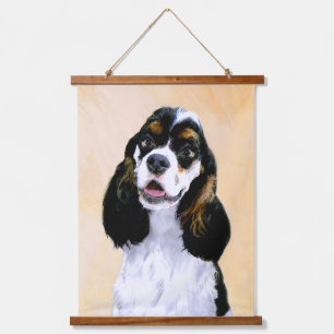 Tapiz Con Marco De Madera Pintura de Cocker Spaniel (Parti) - Arte Perro Ori