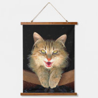 Pintura de gato loco - Arte de gato original lindo