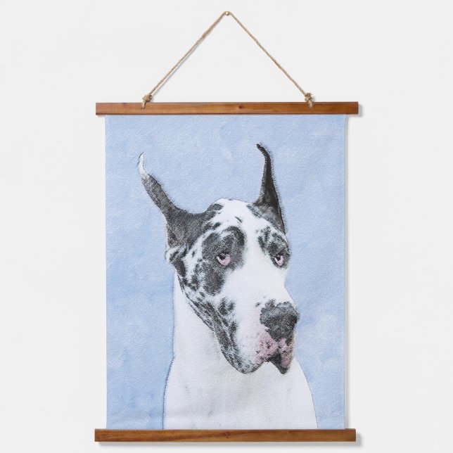 Tapiz Con Marco De Madera Pintura de gran dano (Harlequin) - Arte original d (Anverso)