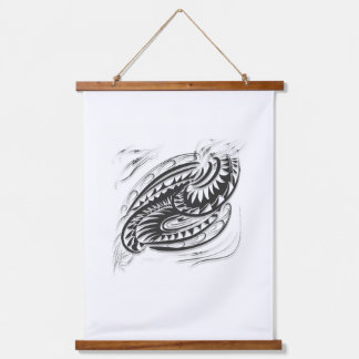 Tapiz Con Marco De Madera pintura de pared gráfica en blanco negro para inte