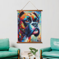 Pintura de perro de arte pop colorista impresionis