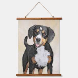 Tapiz Con Marco De Madera Pintura de Perro de la Montaña Entlebucher Arte Pe