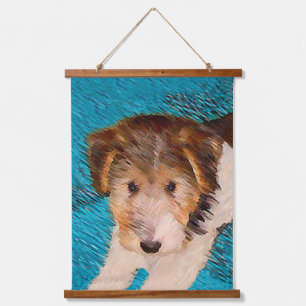 Tapiz Con Marco De Madera Pintura de pipa de Fox Terrier - Arte Perro Origin