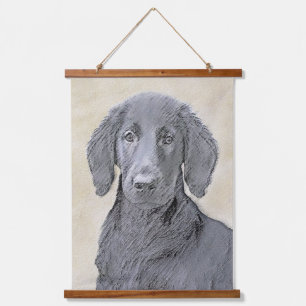Tapiz Con Marco De Madera Pintura de recuperación plana - Arte de perro orig