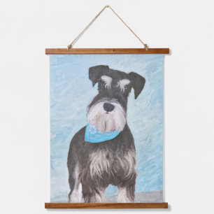 Tapiz Con Marco De Madera Pintura de Schnauzer (Miniatura) - Perro Original 