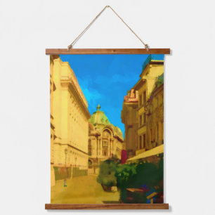 Tapiz Con Marco De Madera Pintura digital de la ciudad de Bucarest