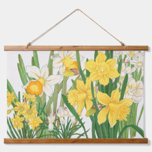 Tapiz Con Marco De Madera Pintura en bloque de madera de narciso, Tanigami K