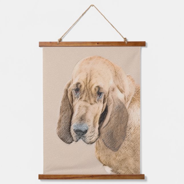 Tapiz Con Marco De Madera Pintura Sangrienta - Arte Perro Original. (Anverso)