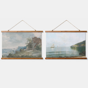 Tapiz Con Marco De Madera Pinturas de paisajes acuarelas