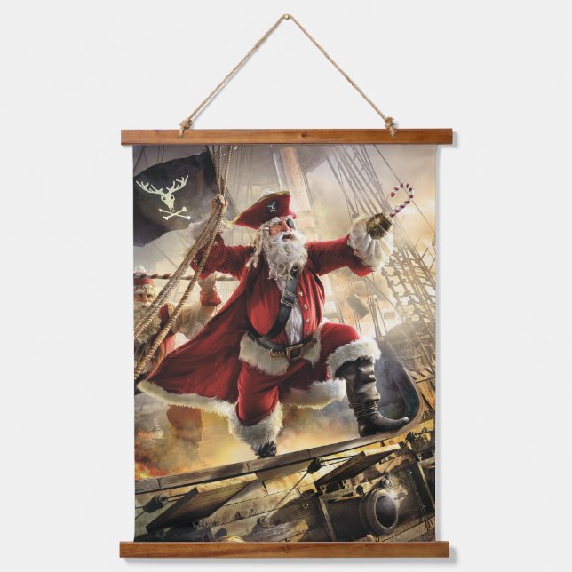 Tapiz Con Marco De Madera Pirata Santa (Anverso)