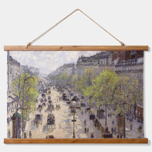 Tapiz Con Marco De Madera Pissarro - Boulevard Montmartre, primavera