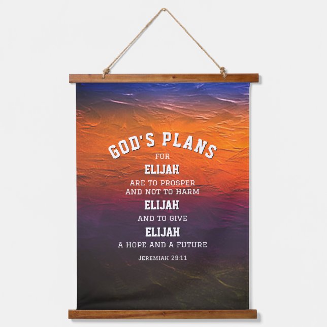 Tapiz Con Marco De Madera PLANES DE DIOS Personalizados Jeremiah 29:11 Crist (Anverso)