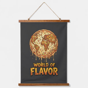 Tapiz Con Marco De Madera Planeta de Sobrepeso de Pizza