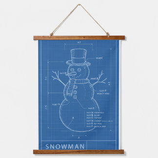 Tapiz Con Marco De Madera Plano de hombre de nieve — Tapiz