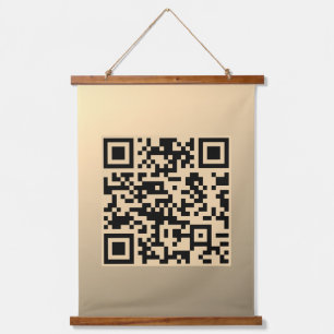 Tapiz Con Marco De Madera Plantilla de código QR editable al instante Fals
