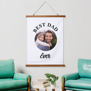 Tapiz Con Marco De Madera Plantilla de fotografía personalizada de Best Dad